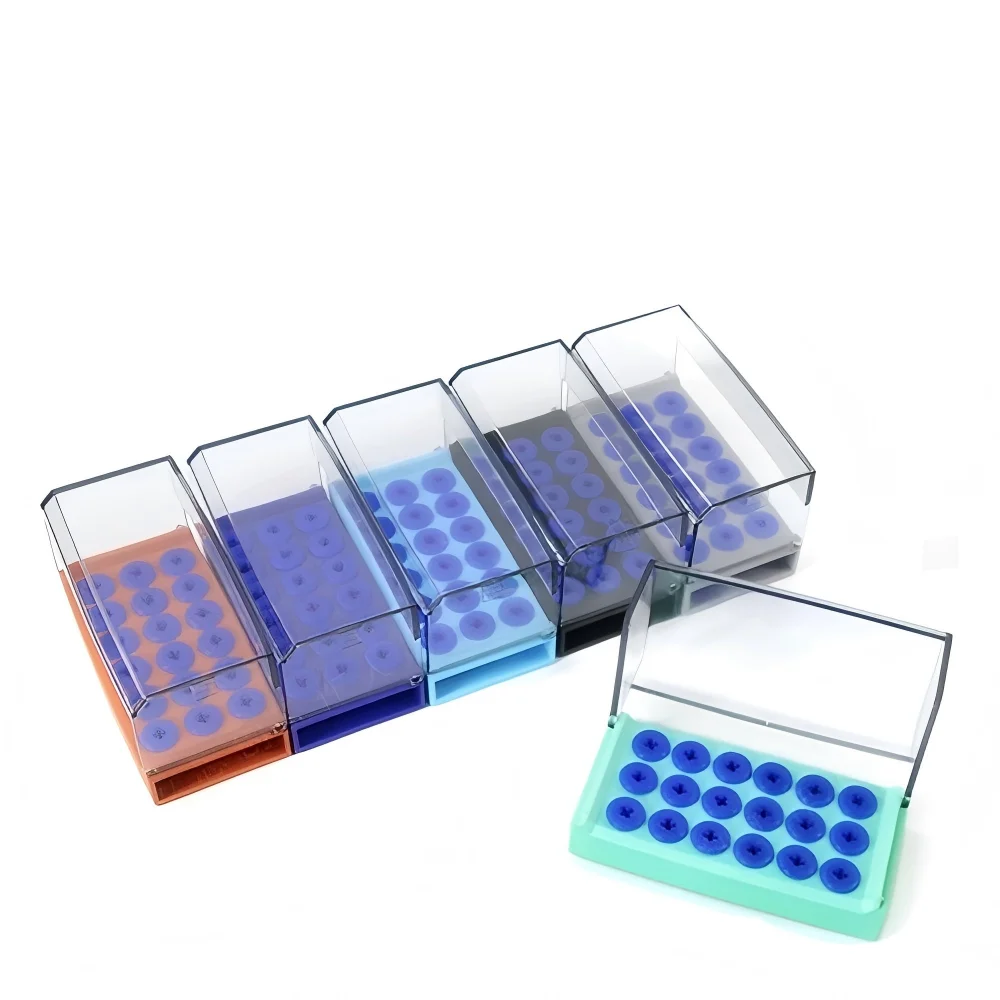 

Портативный стерилизационный бокс на 18 отверстий для стоматологических инструментов, органайзер-держатель для насадок ультразвукового скалера и низкоскоростных стоматологических боров