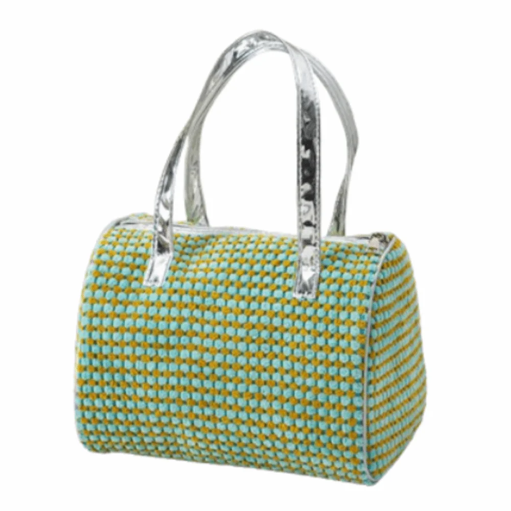 

Portable Women's Handbag Soft Double Handle Travel Makeup Bag Storage Organizer Plaid Pattern Casual Cosmetic Pouch Travel