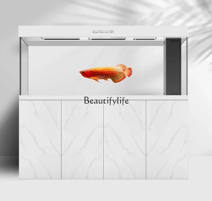 

All-Aluminum Square-Inch Large Fish Tank Change Water Household Living Room Ultra-White Glass Bottom Filter Aquarium