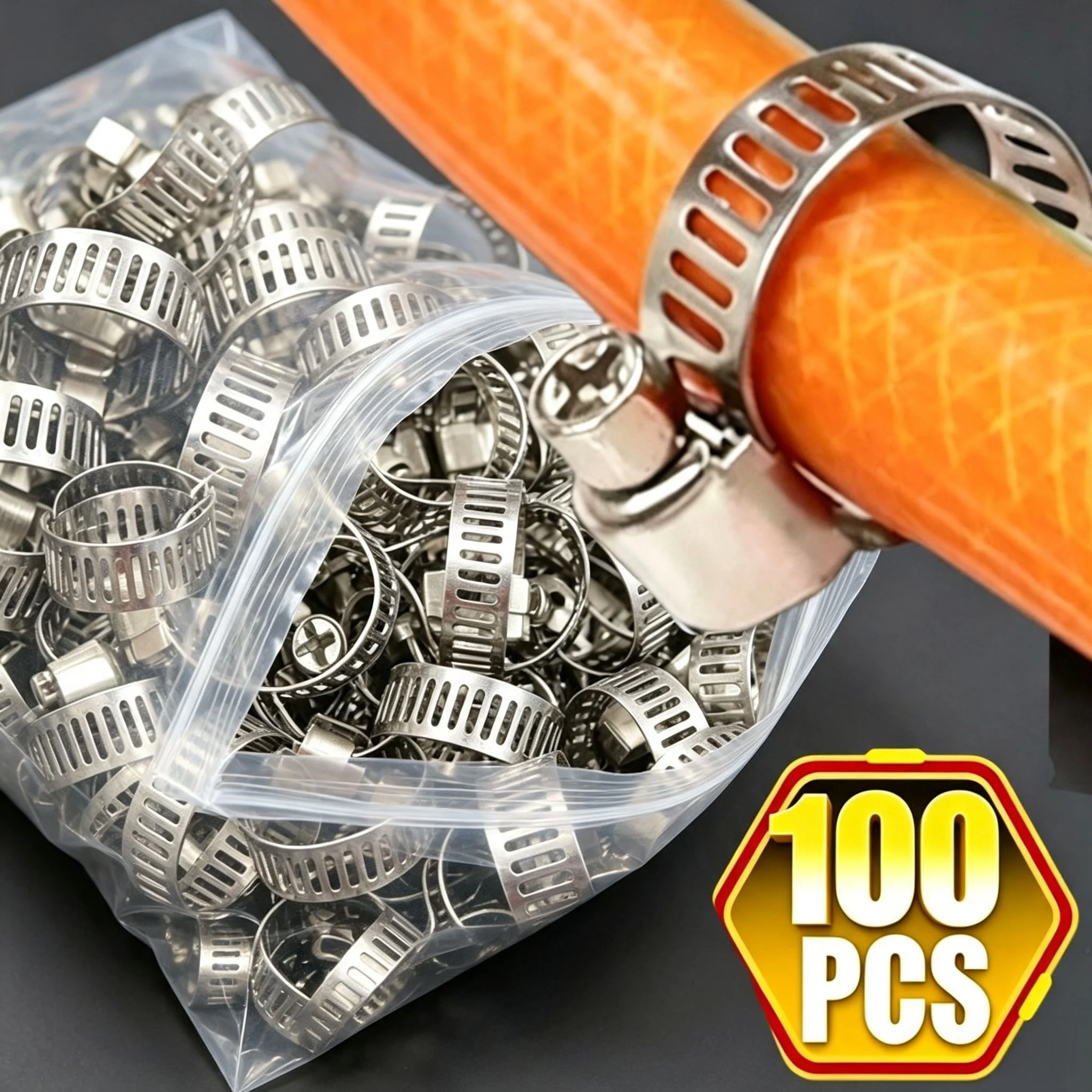 5-100pcs Adjustable Hose Clamps Stainless Steel Screw Band Faucet Water Pipes Fasteners DIY Car Fuel Tube Pipe Clamp Plier Tools