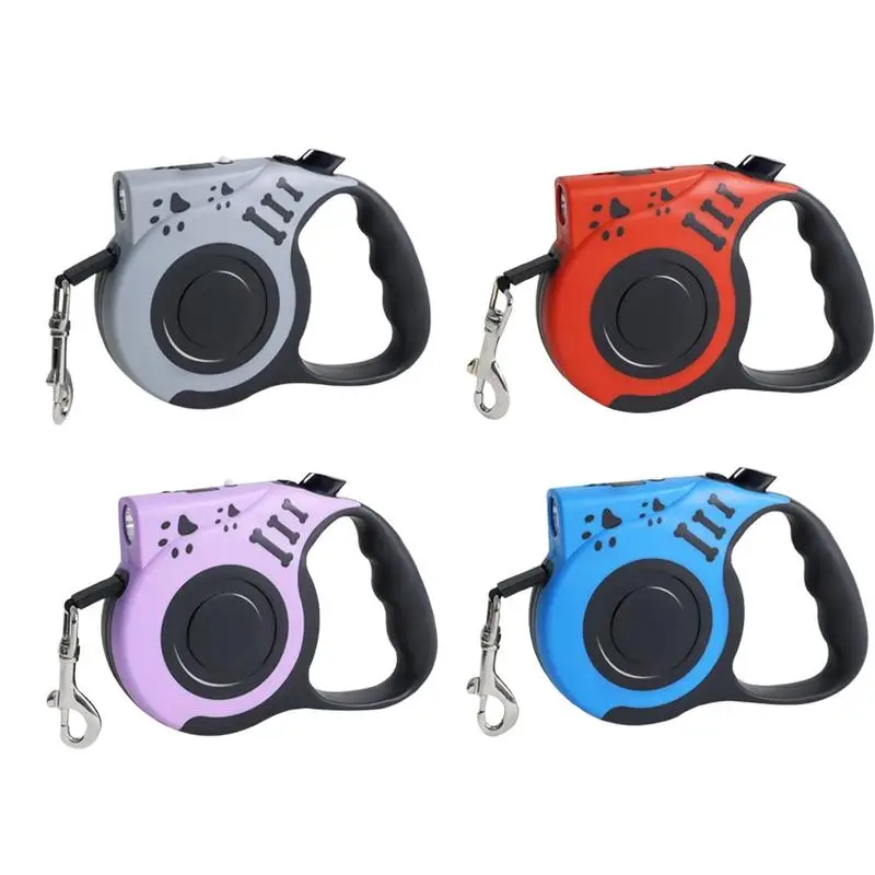 Retractable Dog Leashes Rechargeable Long Dog Rope With Light Heavy Duty Pet Walking Rope Extendable Pet Running Rope Anti-Slip