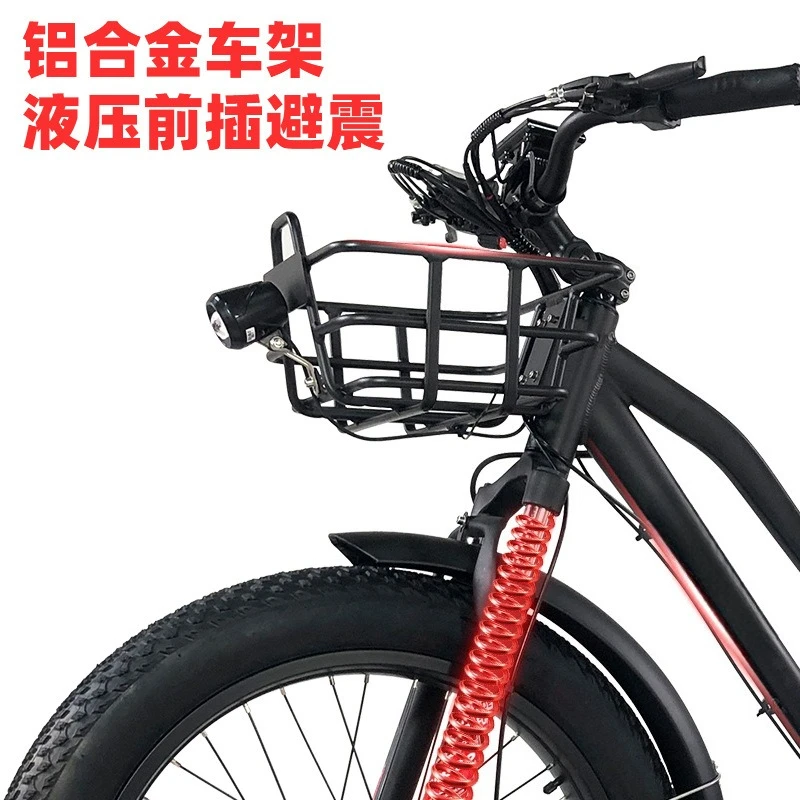 Electric tricycle for hauling goods, 24-inch thick tires, load, 500W brushless lithium battery variable speed electric vehicle