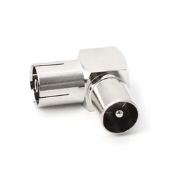 573A 90° Aerial Cable Adapter RF Coaxial F Female to Male Plug to Female Socket