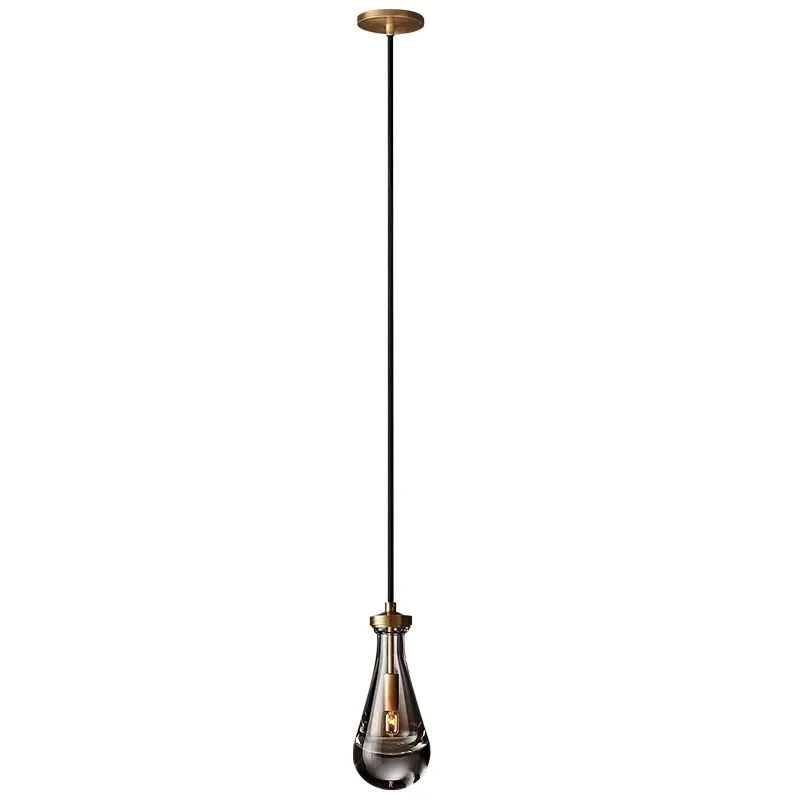 

Modern light luxury all-copper water drop bedroom bedside chandelier simple and creative living room dining room bar decoration
