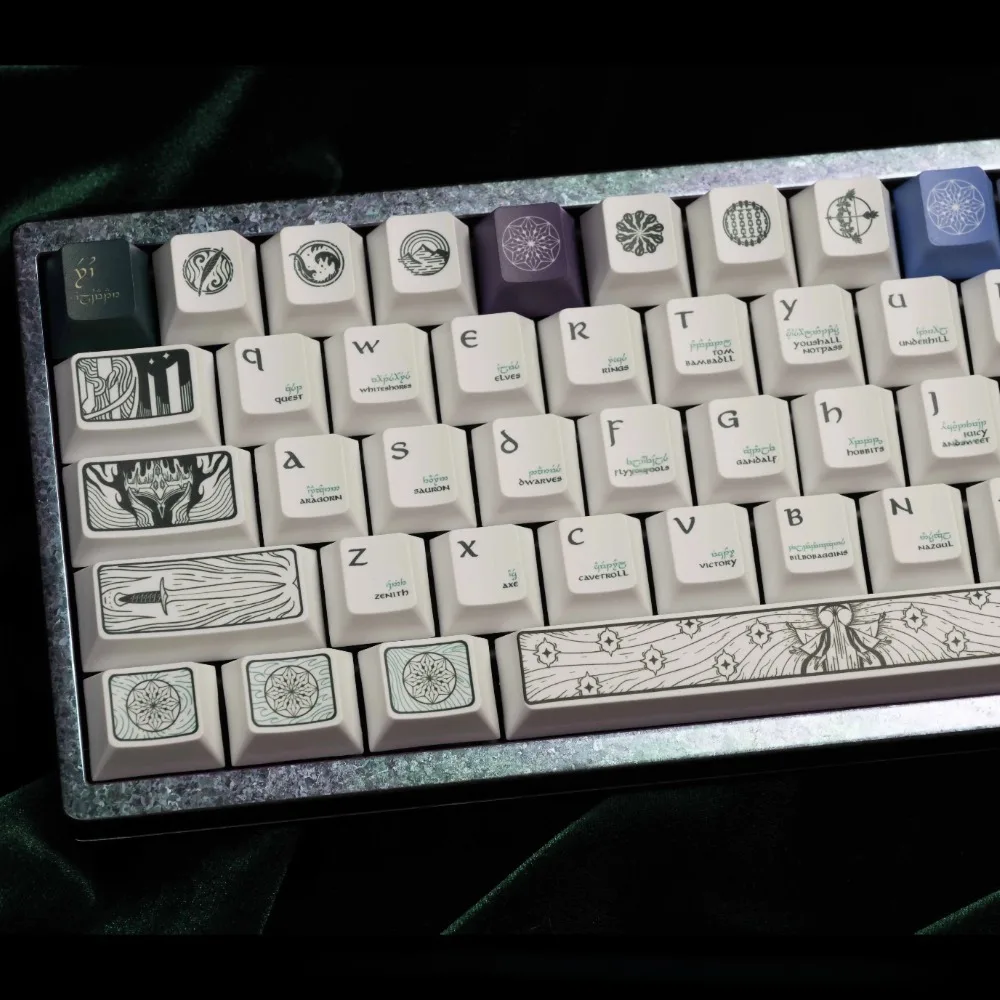 O1NEM Silmaril Theme Keycaps Set 288keys PBT Custom Keyboard Cap Cherry Profile KeyCap for Mechanical Keyboard Accessories Gifts