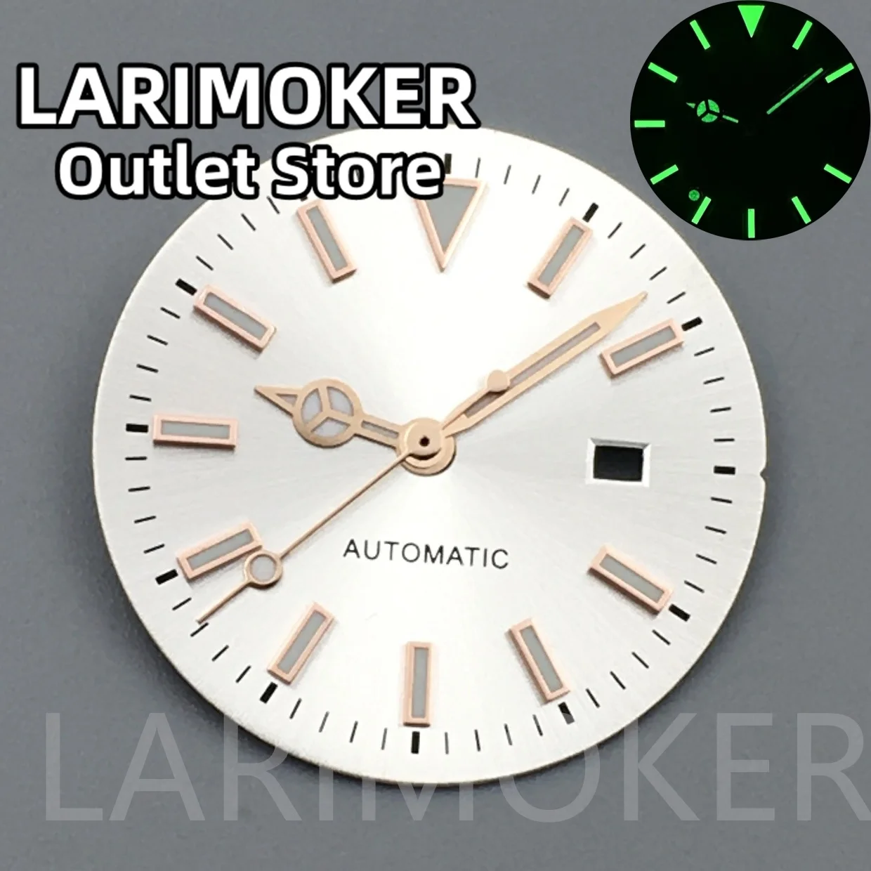 LARIMOKER Ladies 24.5mm Dial White Green Pink Purple Gold Rose Gold Dial NH05 NH06 Movement  Watch Case