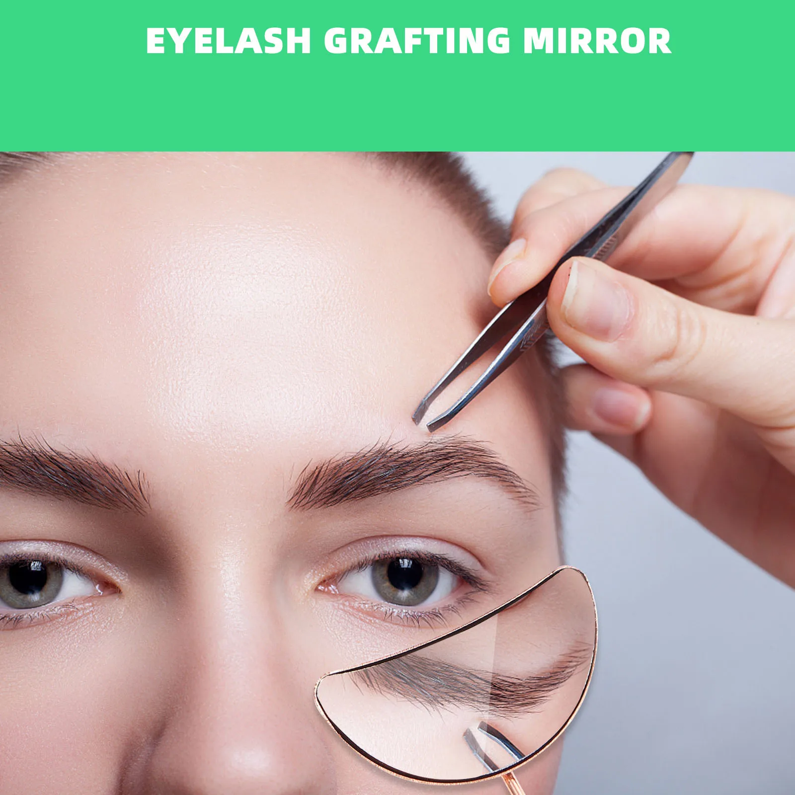 1Pcs Eyelash Mirror Anti-Fog Crescent Design Removable Lightweight Portable Eyelash Grafting Tool Makeup Supply Beauty Salon