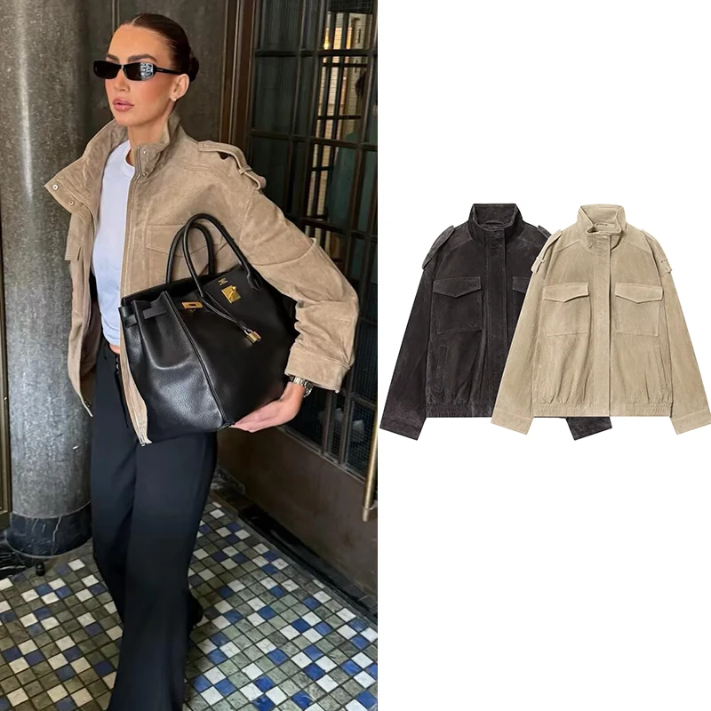 

Autumn Jackets Women's 2025 New Coats Fashion Loose High-necked Elegant Women's Loose Warm Jackets Chic Youth Street Outerwear