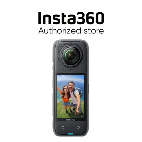 Insta360 X4 - Action Camera 360 impermeabile 8K, video grandangolare 4K, selfie stick invisibile, durata di 135 minuti, protezioni per lenti rimovibili,