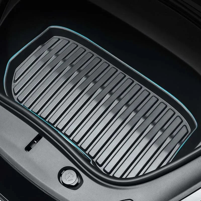 Wygodne, dopasowane do wnętrza samochodu, wodoodporne i antypoślizgowe maty do bagażnika (przednie i tylne) wykonane z TPE, przeznaczone do modeli Tesla Model YL/Y Juniper i Model 3 Highland – akcesoria samochodowe. — zdjęcie produktu 4
