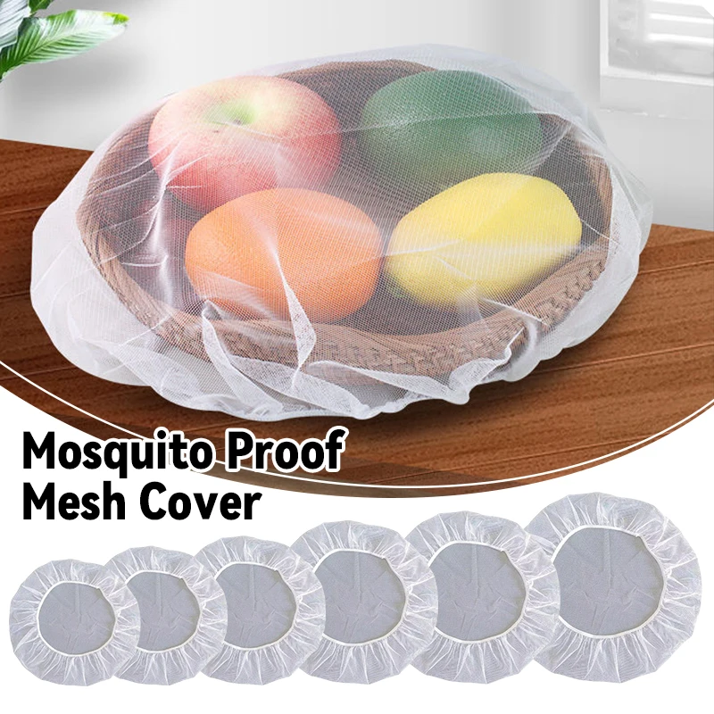 10PCS Mesh Food Cover Insect-Proof Breathable Meal Food Jar Pot Tray Anti Fly Anti-Fall Leaves Protection Tool Easy to Clean