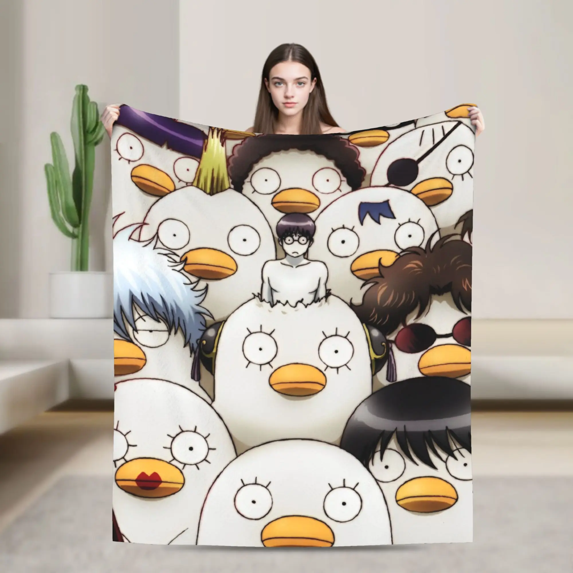 Gintamas Adventure Blankets Science Fiction Comedy Fleece Funny Warm Throw Blanket for Bedding Lounge Spring Autumn,