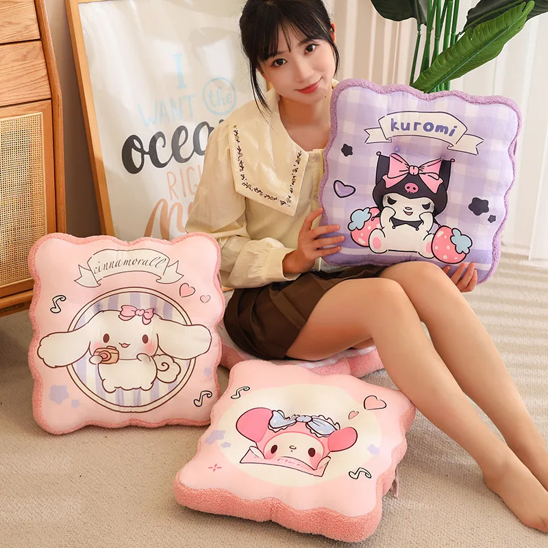 Comfortable Kuromi My Melody Seat Cushion Japanese Style Cartoon Sitting Cushion Back Cushion For Chair Soft Thickened Girl