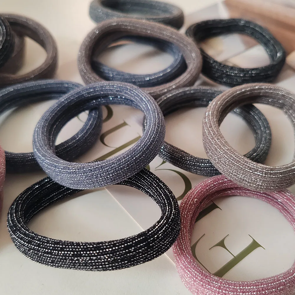 6 Stück modische europäische und amerikanische elastische Haarbänder für Frauen und Mädchen, Haargummis, Ringe, Seil für Haar-Accessoires, Pferdeschwanz-Halter – Detail 1