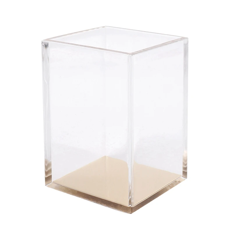 

Transparent Cosmetic Brush Transparent Pen Holder Ornaments Acrylic Simple Storage Office Stationery