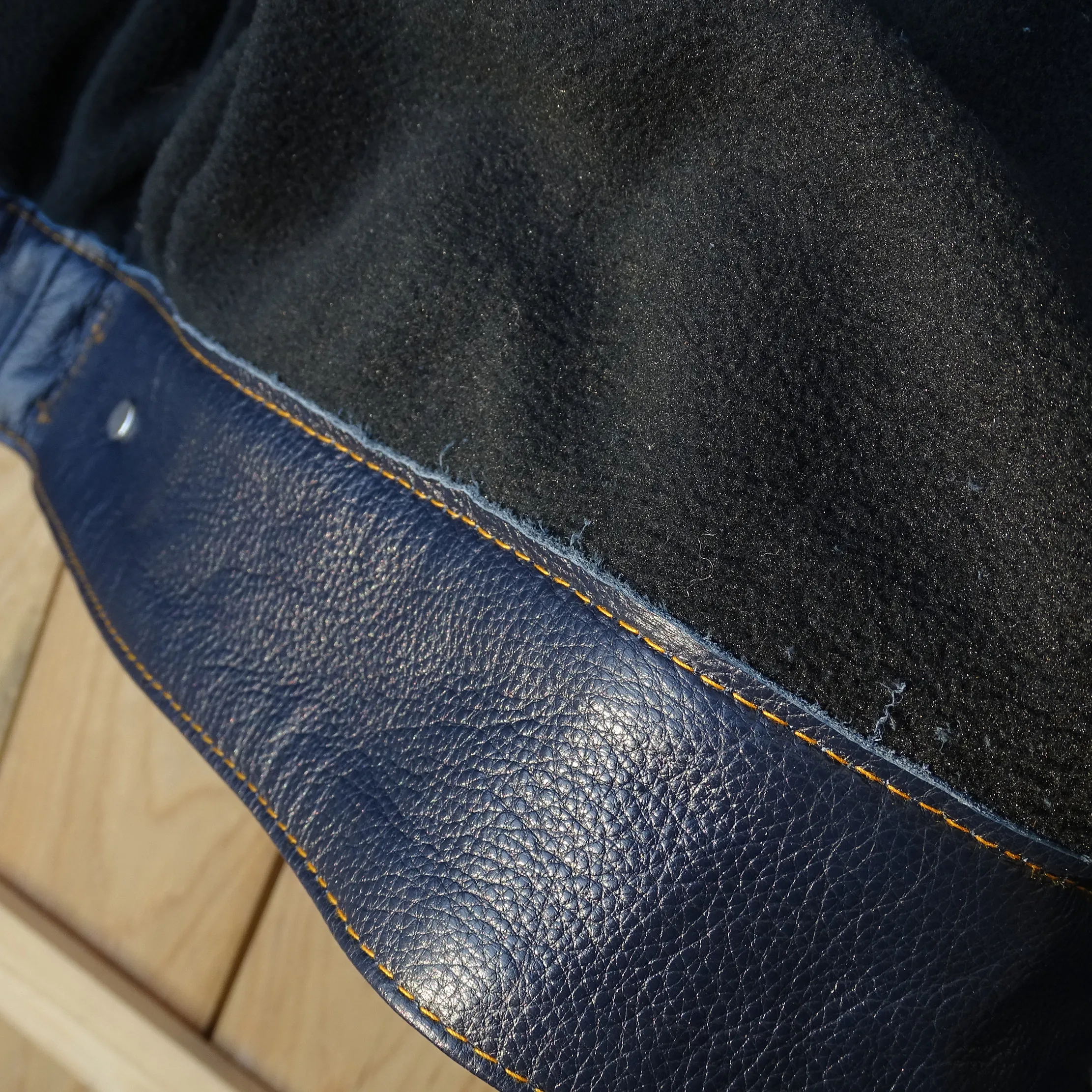 Синий джинт из натуральной кожи, теплая внутренняя часть, шерстяная джинсовая ткань Navaeho в стиле ретро, американский Sle ort Fit, молодежная весенняя повседневная мода