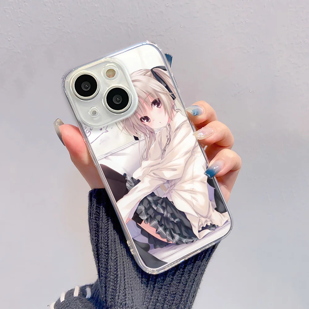 Casing ponsel Yosuga no Sora, penutup isap magnetik transparan untuk IPhone 15 14 13 12 11