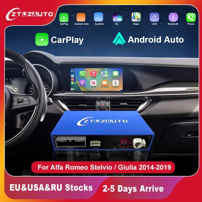 

2024 Android Mirror Link AirPlay Car Play Function Wireless Carplay Auto for Alfa Romeo Stelvio & Giulia 2016 - 2019 Models