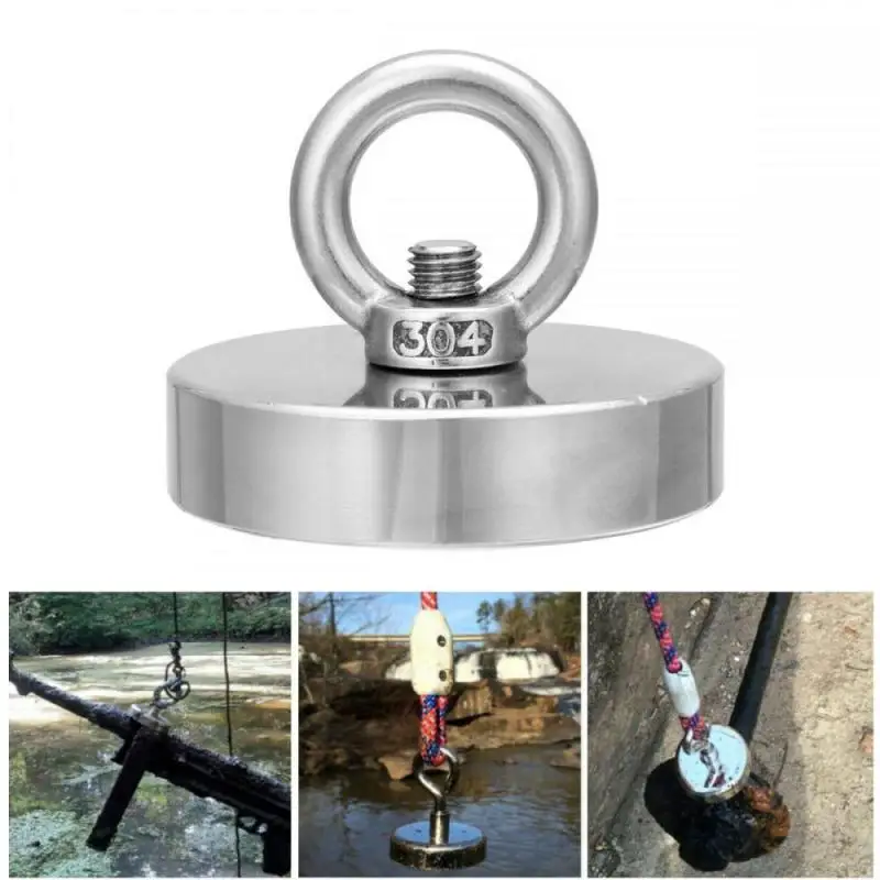 Super Strong Neodymium Fishing Magnet Hook N52 Heavy Duty Rare Earth Magnet with Countersunk Hole Eyebolt Salvage Magnet Imans