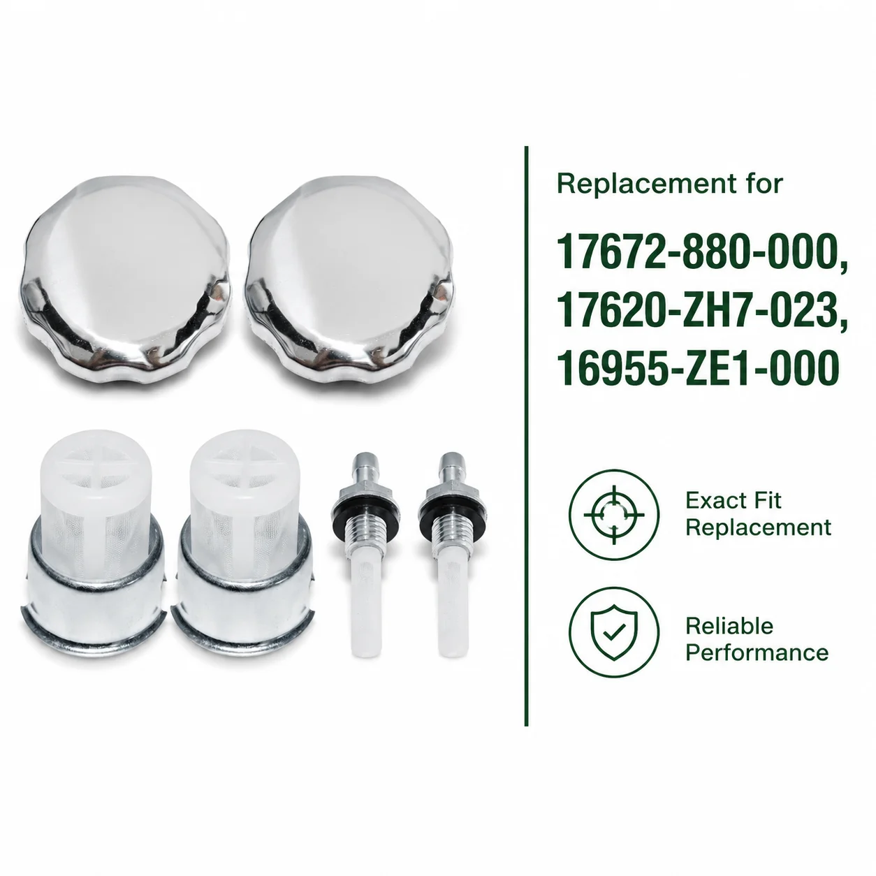 Fuel Tank Cap Joint Filter Kit 6Pcs For Honda GX390 GX340 GX270 GX240 GX200 GX160 GX120 Engine Motor 17672-880-000 17620-ZH7-023