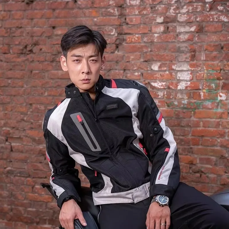 Men's Motorcycle Jacket Windproof Tensile Suit Waterproof Winter Moto Motocross Racing Suit Motorcycle Travel Riding Clothing