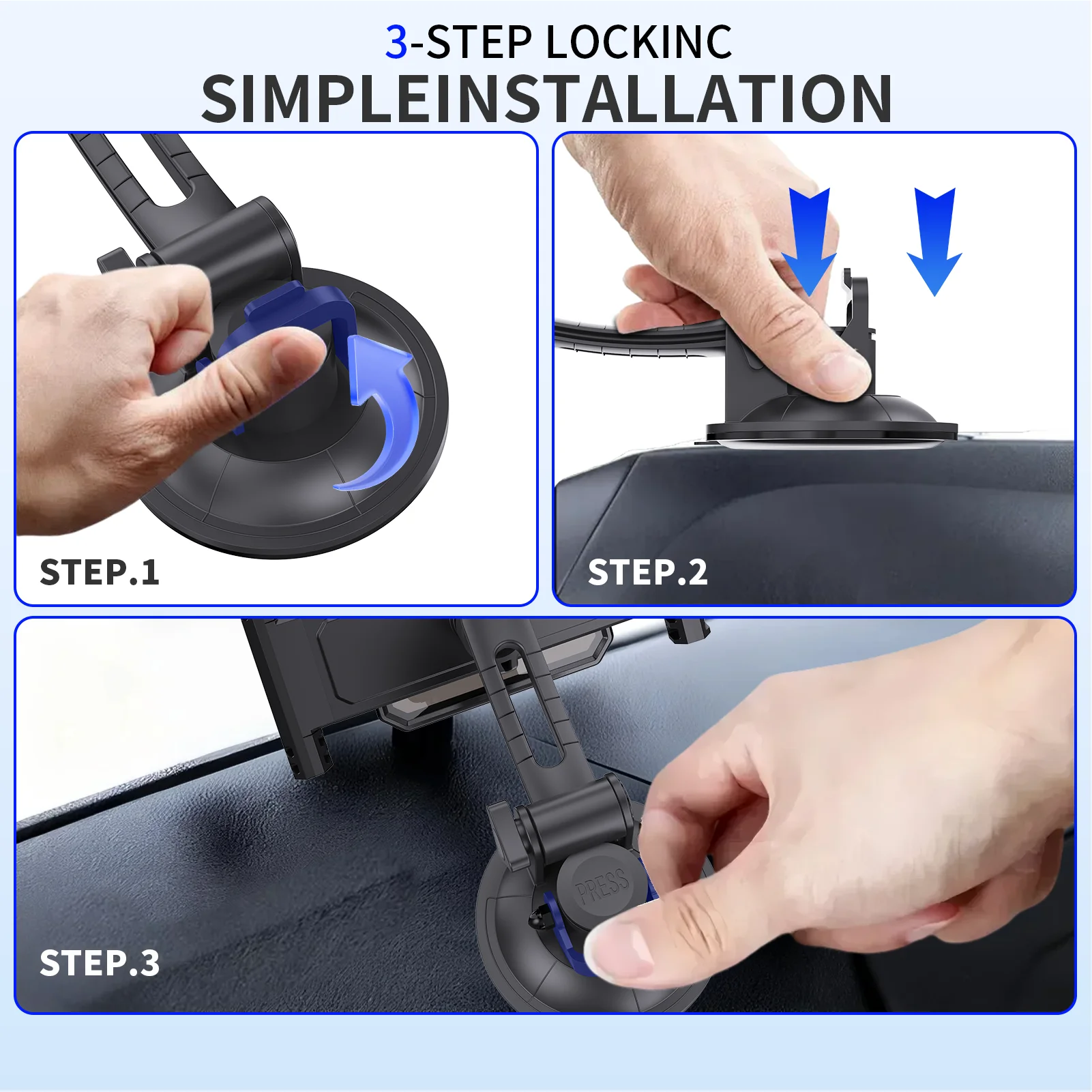 Universal Car Dashboard Windshield Mount Tablet Holder for IPad Pro 11 12.9 Air Mini Phone Stand for Samsung Galaxy 4-13 Inch view 6