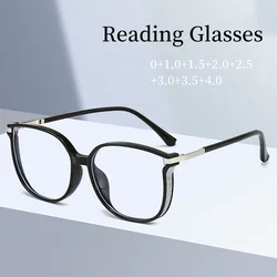 New Thick Edge Presbyopia Glasses TR90 Personalized Cat Eye Flat Light Anti Blue Light Goggles Fashion Diamond Reading Glasses