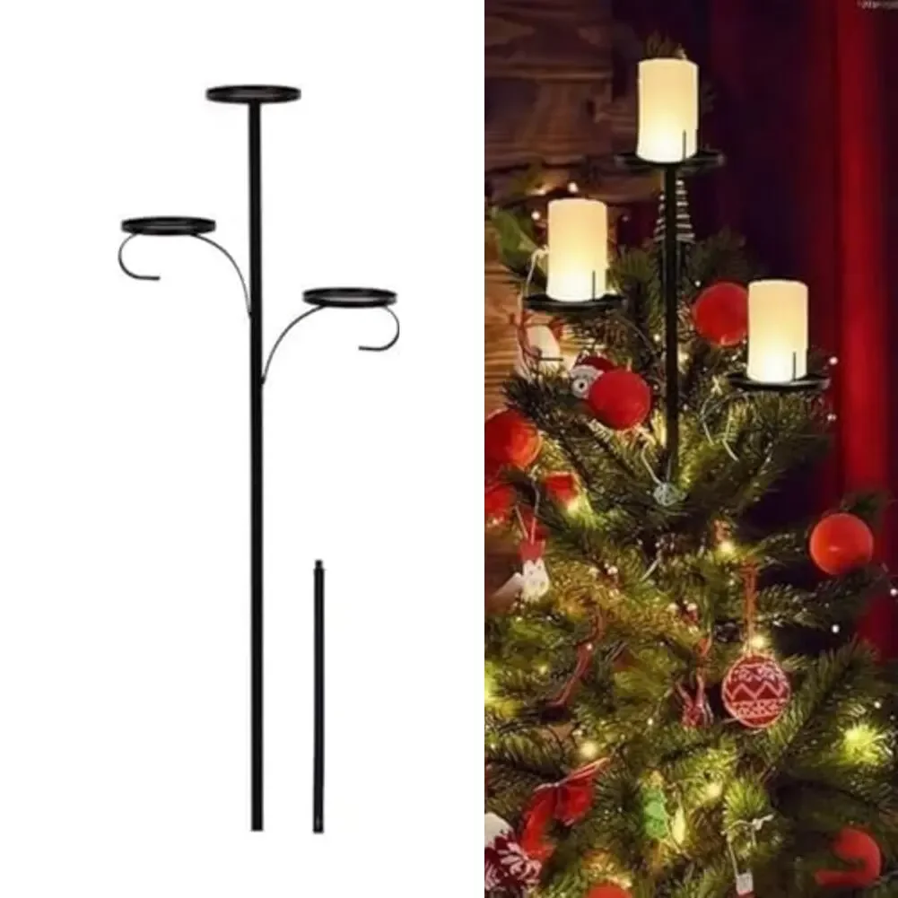 Christmas tree top stand metal three tier candle holder vintage design for holiday decorations indoor outdoor use 60cm 90cm