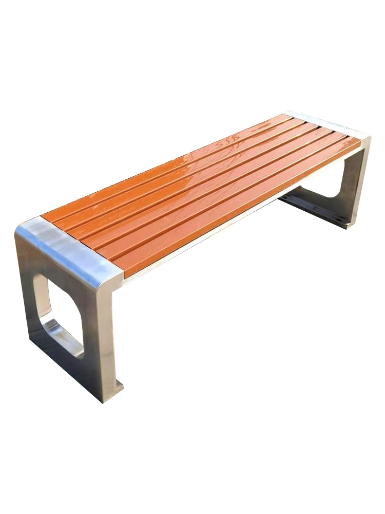 Outdoor community backrest seat anti-corrosion wooden plastic wooden bench