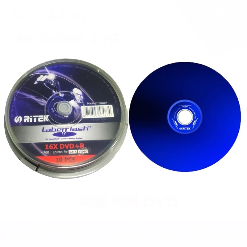 Ritek Labelflash DVD, 4,7 GB, 120Min, para vídeo de datos, 10 piezas, venta al por mayor