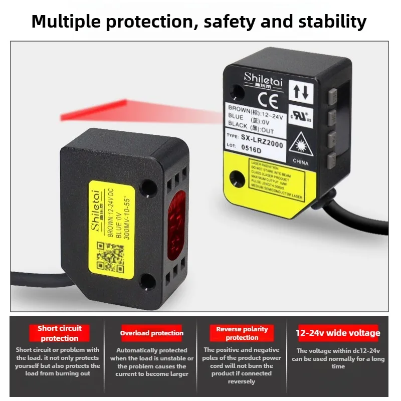 SX-LRZ2000 sensor fotolistrik digital lampu strip deteksi area titik sensor deteksi sabuk konveyor