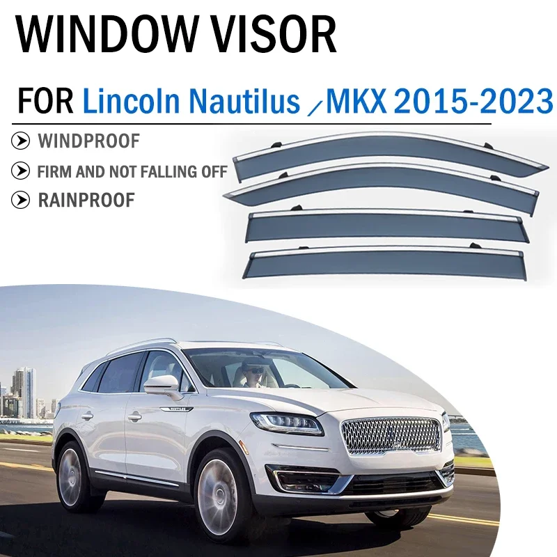 

FOR Lincoln MKX Nautilus Window Visor Deflector Visors Shade Sun Rain Guard Smoke Cover Shield Awning Trim Car Accessories