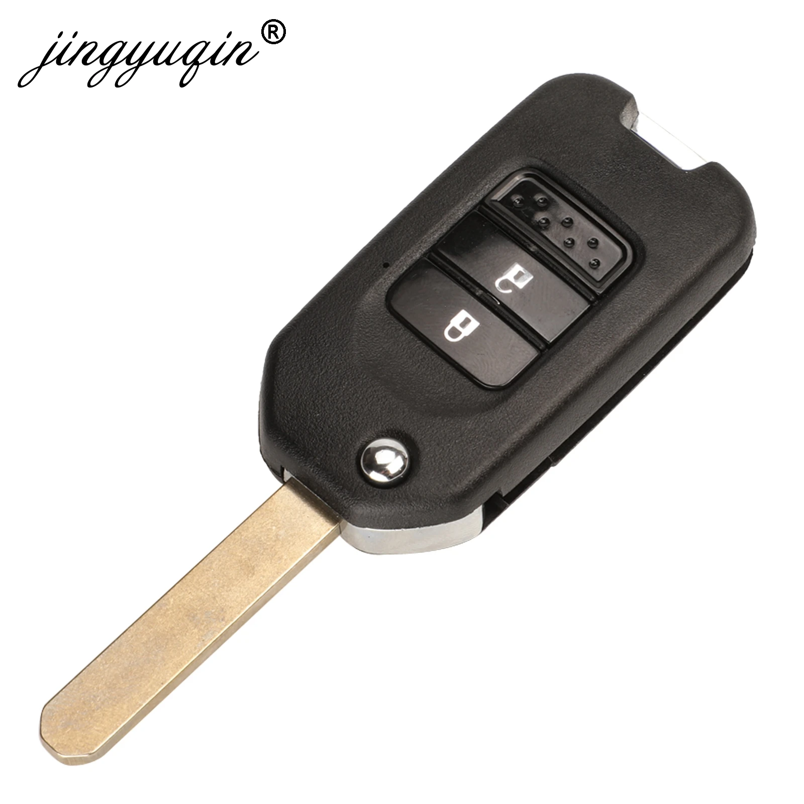 Jingyuqin Gewijzigd Flip Afstandsbediening Sleutel Shell Voor Honda Fit Xrv Vezel Stad Jazz Civic Hrv 2/3/4 Knoppen Vouwen key Case Fob Upgrade