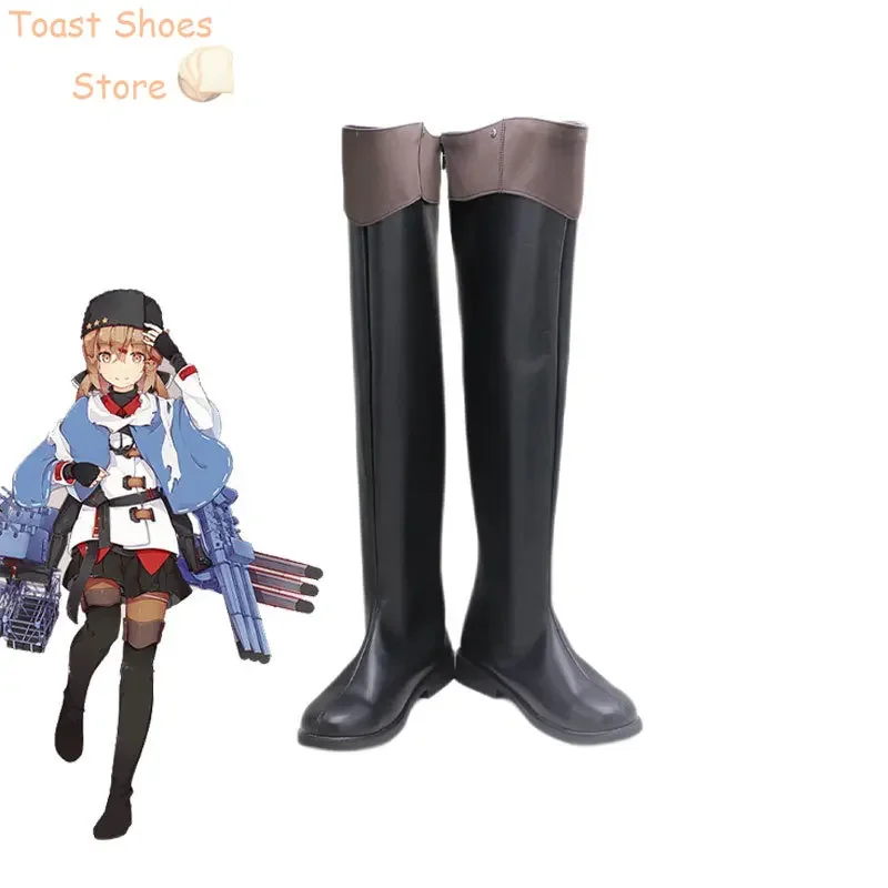 Gra Kantai Collection Tashkent Cosplay Shoes Halloween Carnival Boots PU Leather Shoes Cosplay Props Costume Prop