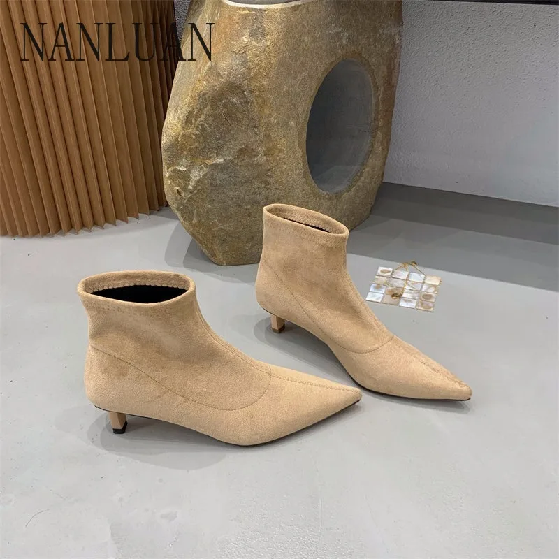 

2024Boutique Autumn Winter Fashion Women's Boots New Style Stiletto Pointed Toe Women's Shoes High Quality Banquet Fashion Boots