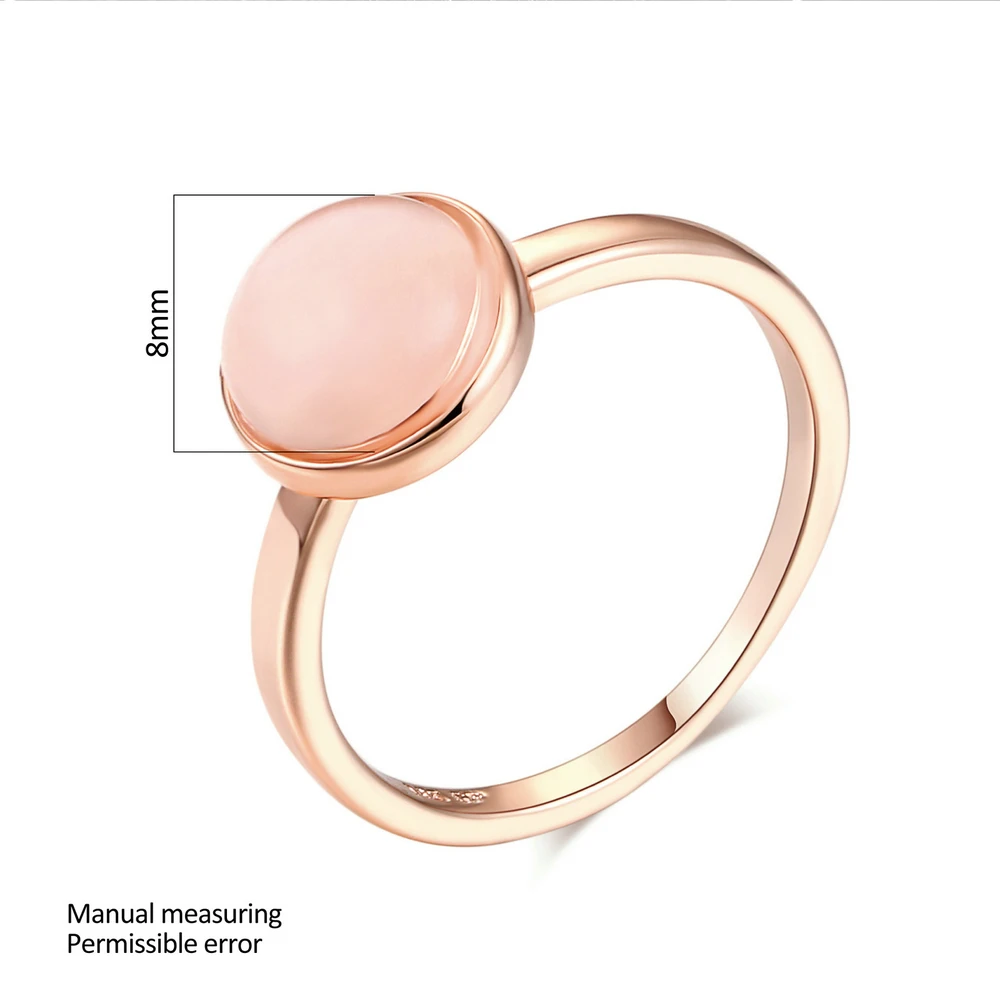 Double Fair Concise Cat\'s Eye Stone Rings Rose Gold Color Semi-precious Stone Brand Jewelry For Women anel aneis joias DFR153