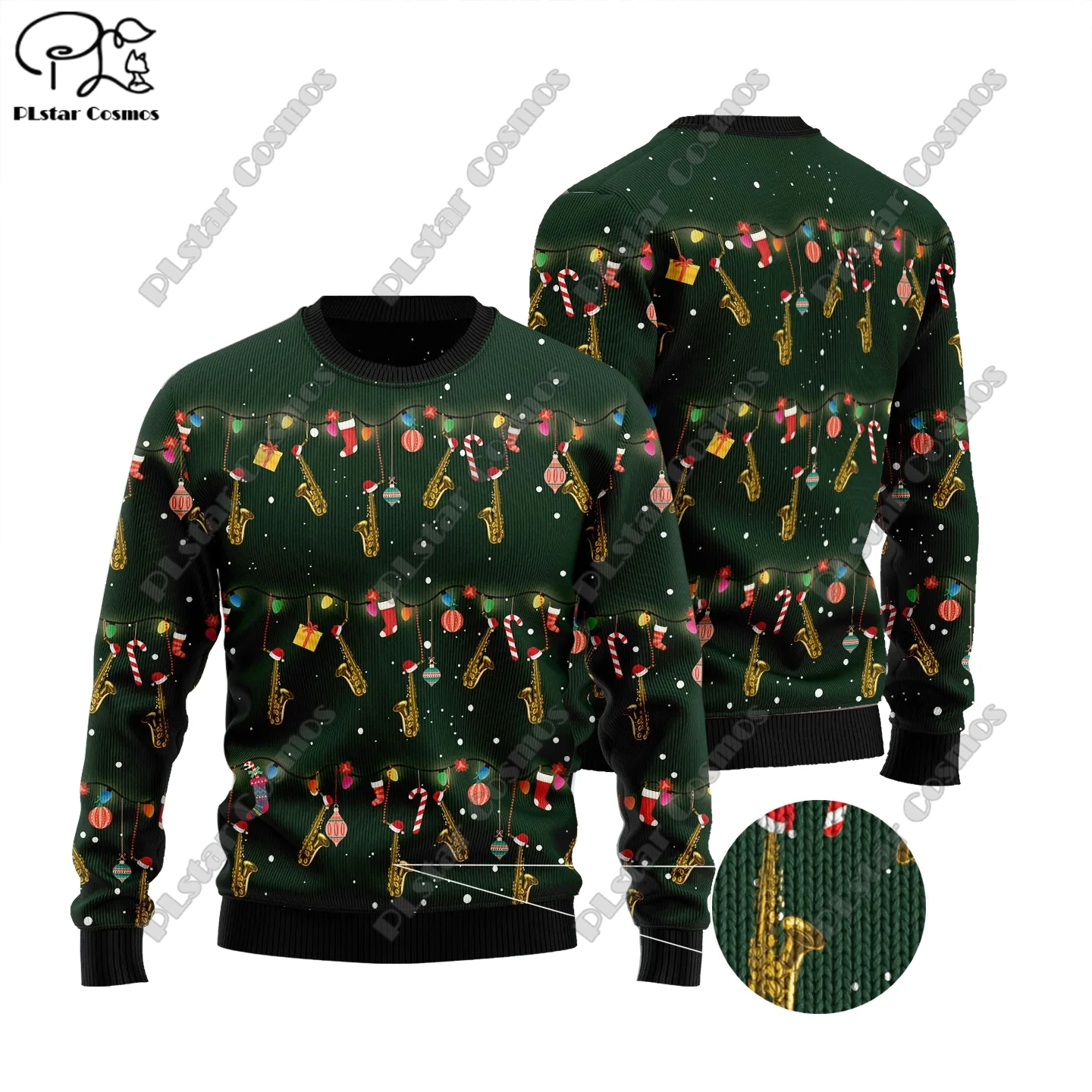 3D Printing Christmas Christmas Tree Santa Claus Tattoo Cat Animal Deer Bear Sweater Streetwear Casual Winter Sweatshirt  M9