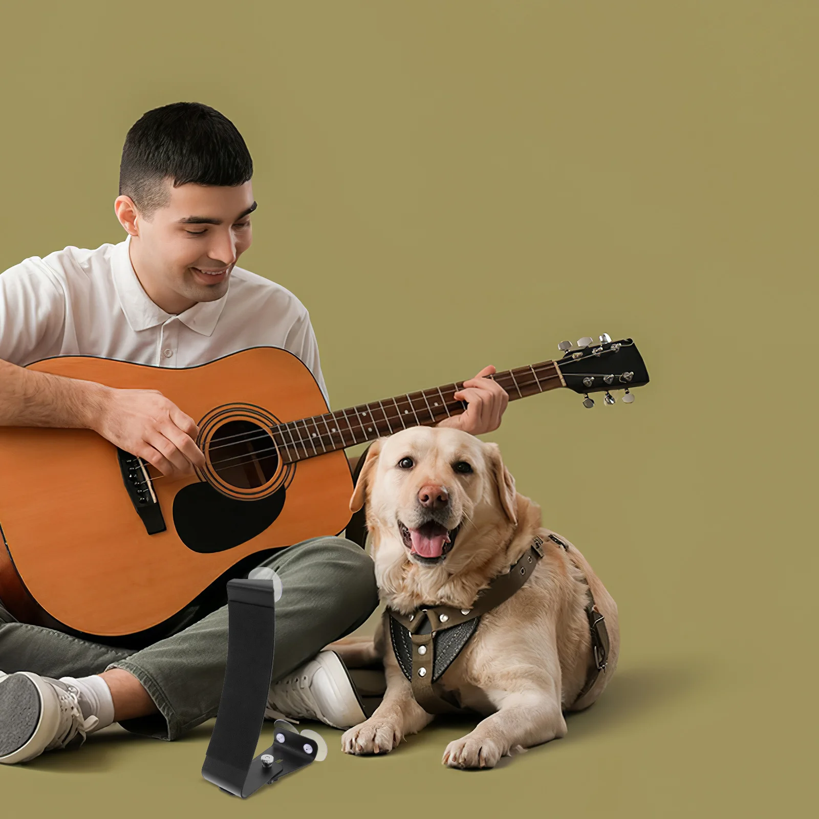 

Ergonomic Guitar Support Leg Rest Aluminum Frame Rubber Suction Pads for Guitar Ukulele Playing Stand Ukulele Support