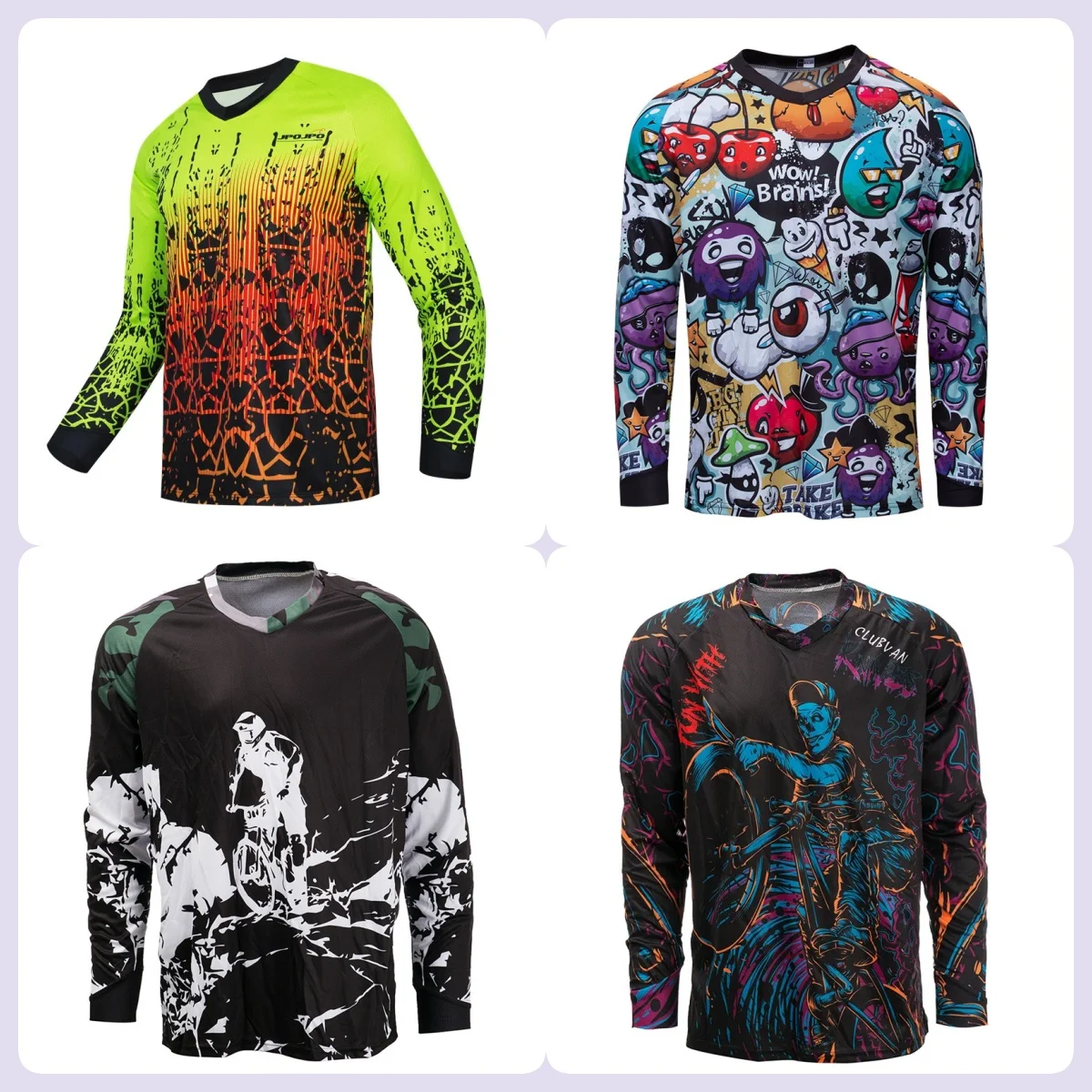 Breathable Mens Cycling Jersey Long Sleeve Downhill Bike Mtb Jersey DH BMX Shirt Offroad Motocycle Clothing Top Motocross Jersey