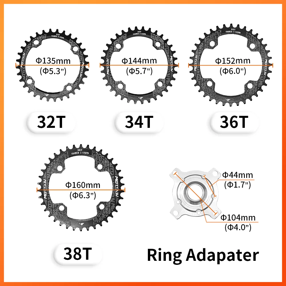 Tongsheng Electric Bicycle Spider Adapter 32T 34T 36T 38T Suitable for TSDZ2 Mid-Drive Motor Electric Bicycle