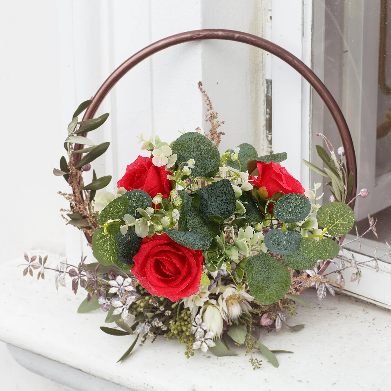 خاتم ورد صناعي صغير محاكاة زهرة ديكور لزفاف المنزل عنبر حفلة الجدول قطعة مركزية الأزهار