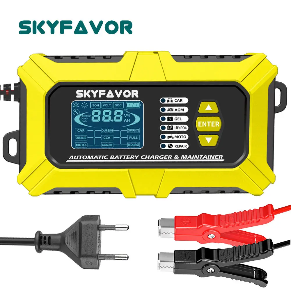 3 in One Motorcycle Car Battery Charger & Battery Tester Analyzer & Pulse Repair Multi-function Smart 12v 6a Battery Charger