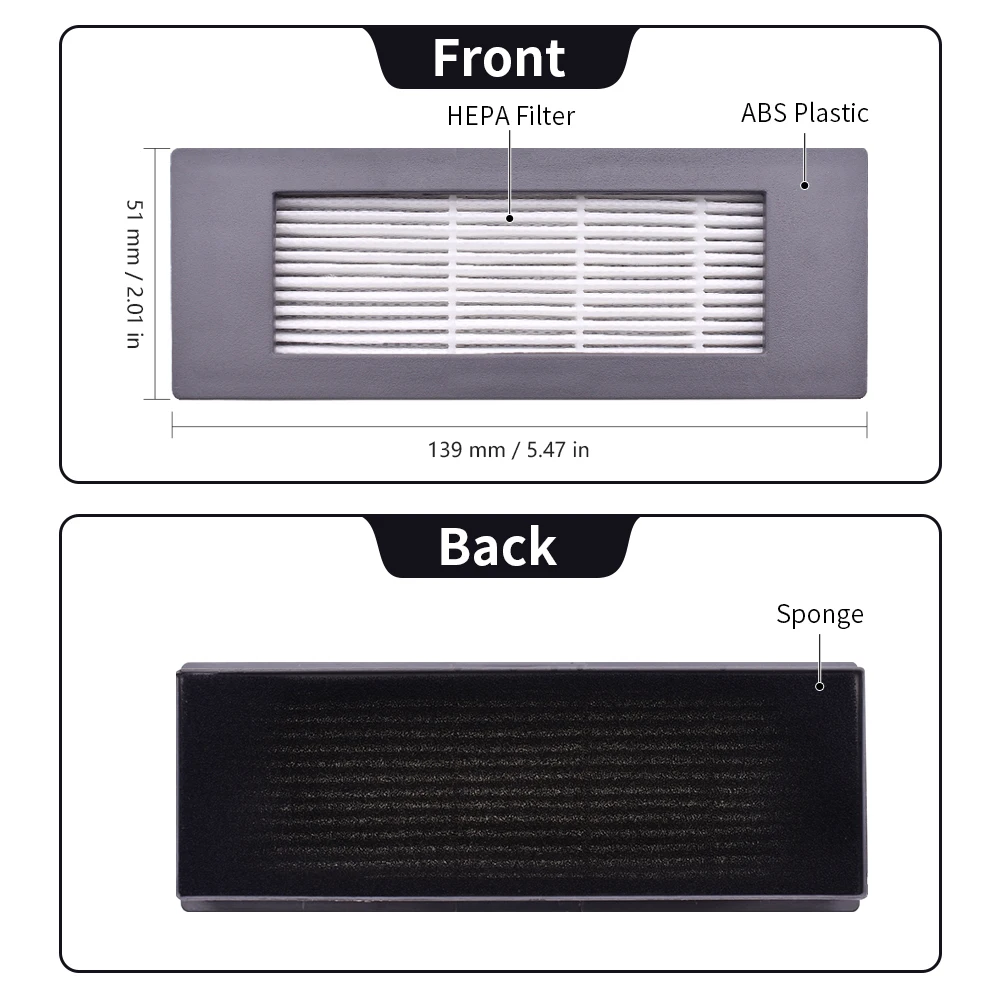 Escova lateral filtro rolo mop compatível com ecovacs deebot de55 dj35 dg36 dn55 dk35 dk33 dk45 dd35 dd37 peças de aspirador de pó