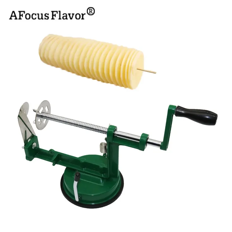 

1 Pc Potato Twister Potato Slicer Stainless Steel Kitchen Accessories Tornado Slicer Manual Cutter Spiral Chips Cheese grater
