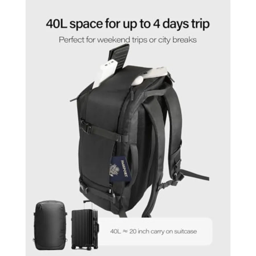 GHERSON Reise-Laptop-Rucksack, TSA-freundlich, Flugzugelassenes Handgepäck, wasserabweisender, leichter Business-Rucksack Dura