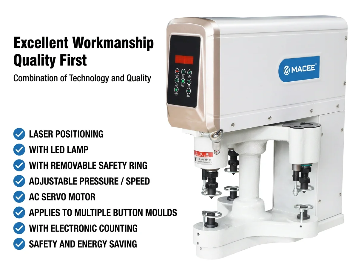 MC-838T-360 Three Head Servo Button Sewing Machine  Swing Angle 360°