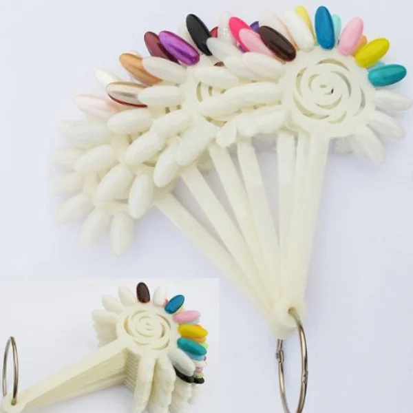 

120-наконечников, доска для дизайна ногтей, прочный жесткий пластик, веерообразные палочки для практики лака, стойка для лака для ногтей, натуральный цвет, акрил