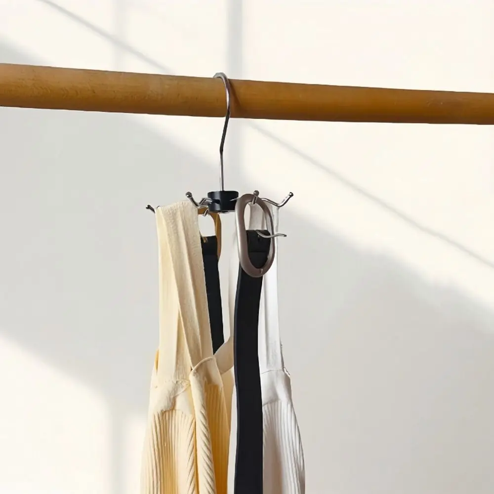 

2Pcs Practical Carbon Steel 8 Claw Hooks Hanging Large Capacity Scarf Rack 360° Rotatable Space Saving Belt Hanger Bra
