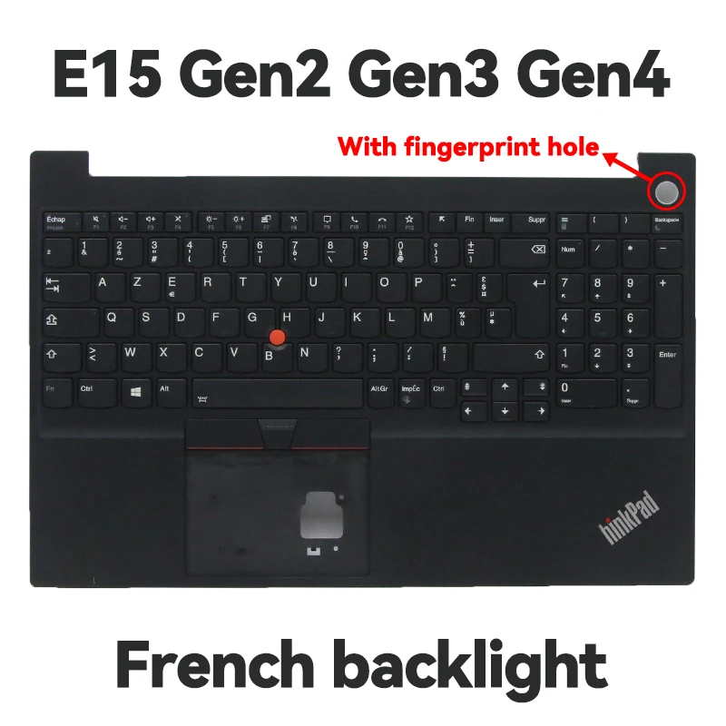 Suitable for Lenovo Thinkpad E15 Gen2 Gen3 Gen4 C-shell French backlit keyboard