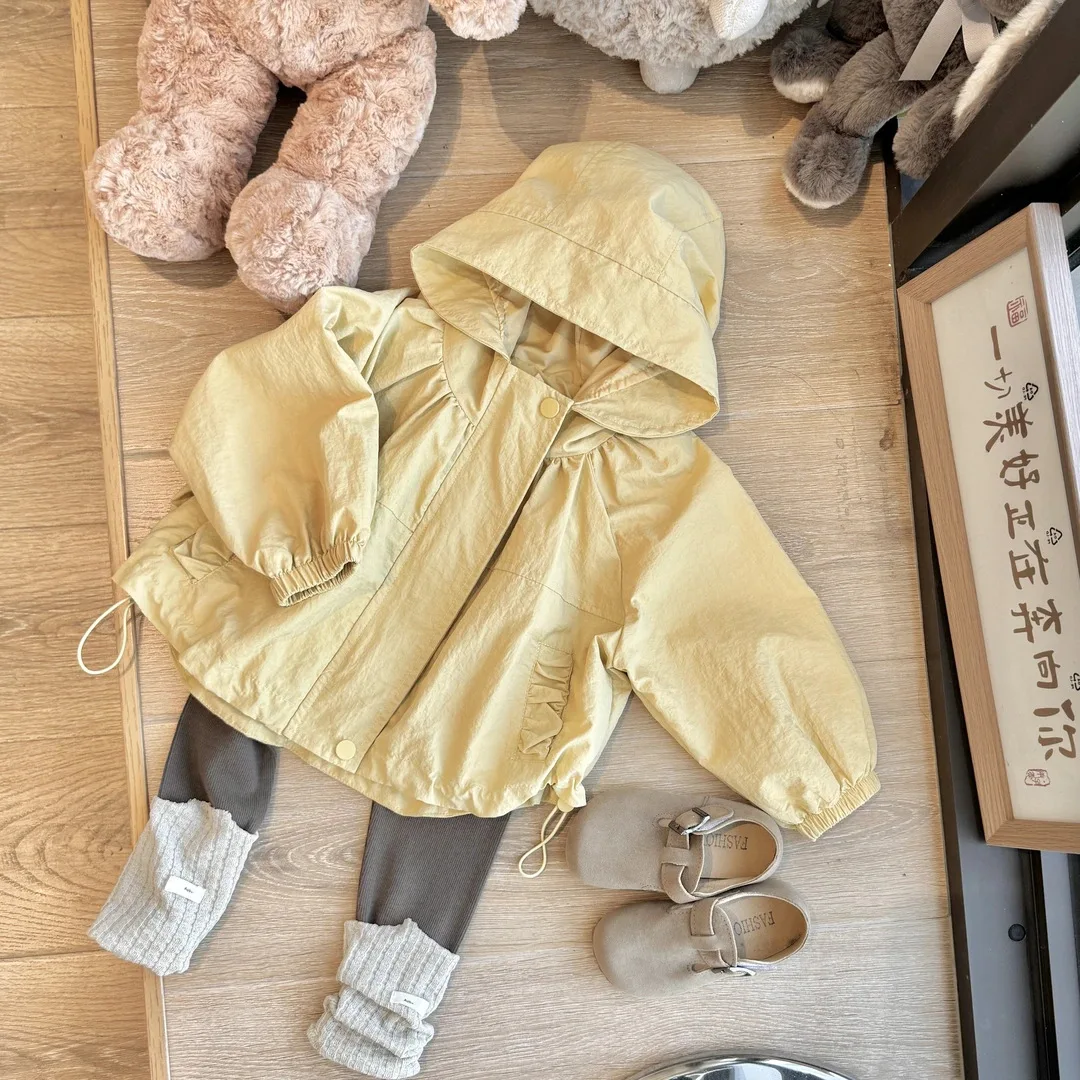 

Комплект для девочек, осенний новый стиль, повседневная универсальная милая толстовка с капюшоном для девочек + трусы, комплект детской одежды